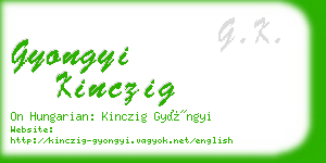 gyongyi kinczig business card